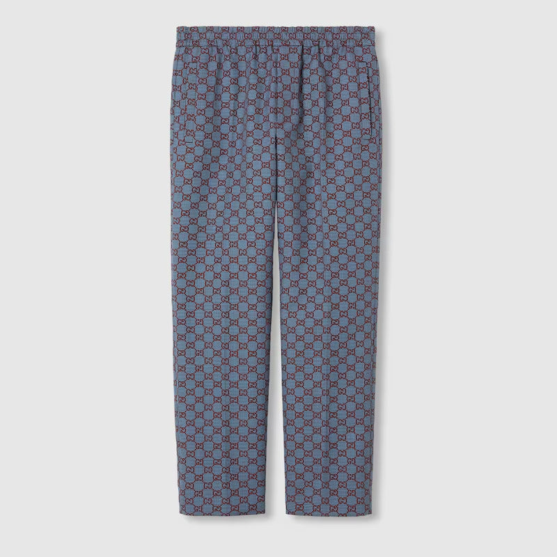 Gucci GG PIED-DE-POULE WOOL LEISURE PANTS