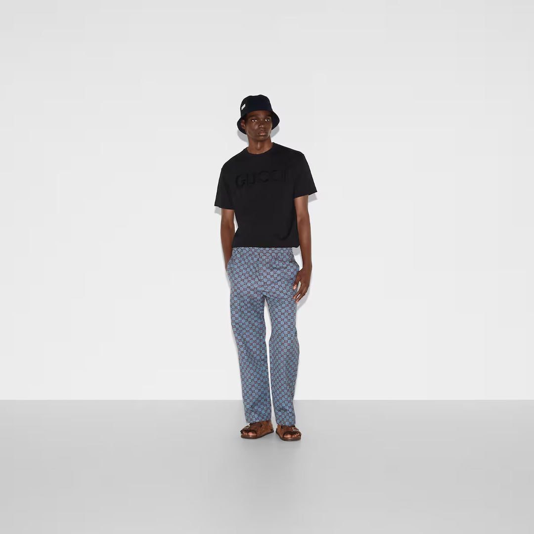 Gucci GG PIED-DE-POULE WOOL LEISURE PANTS