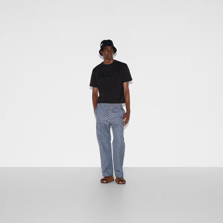 Gucci GG PIED-DE-POULE WOOL LEISURE PANTS