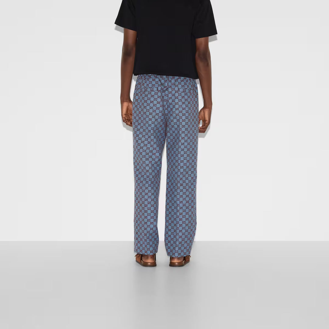 Gucci GG PIED-DE-POULE WOOL LEISURE PANTS
