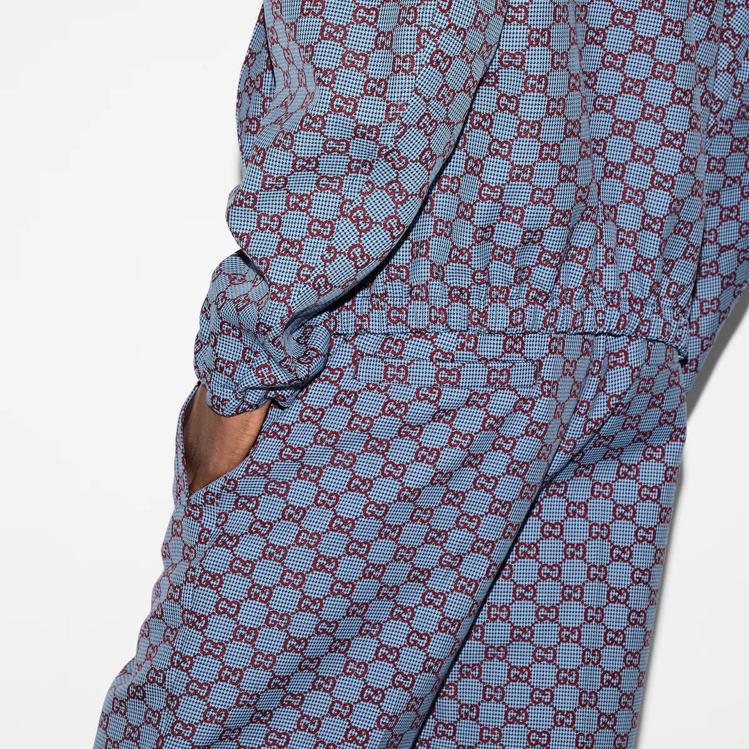 Gucci GG PIED-DE-POULE WOOL LEISURE PANTS