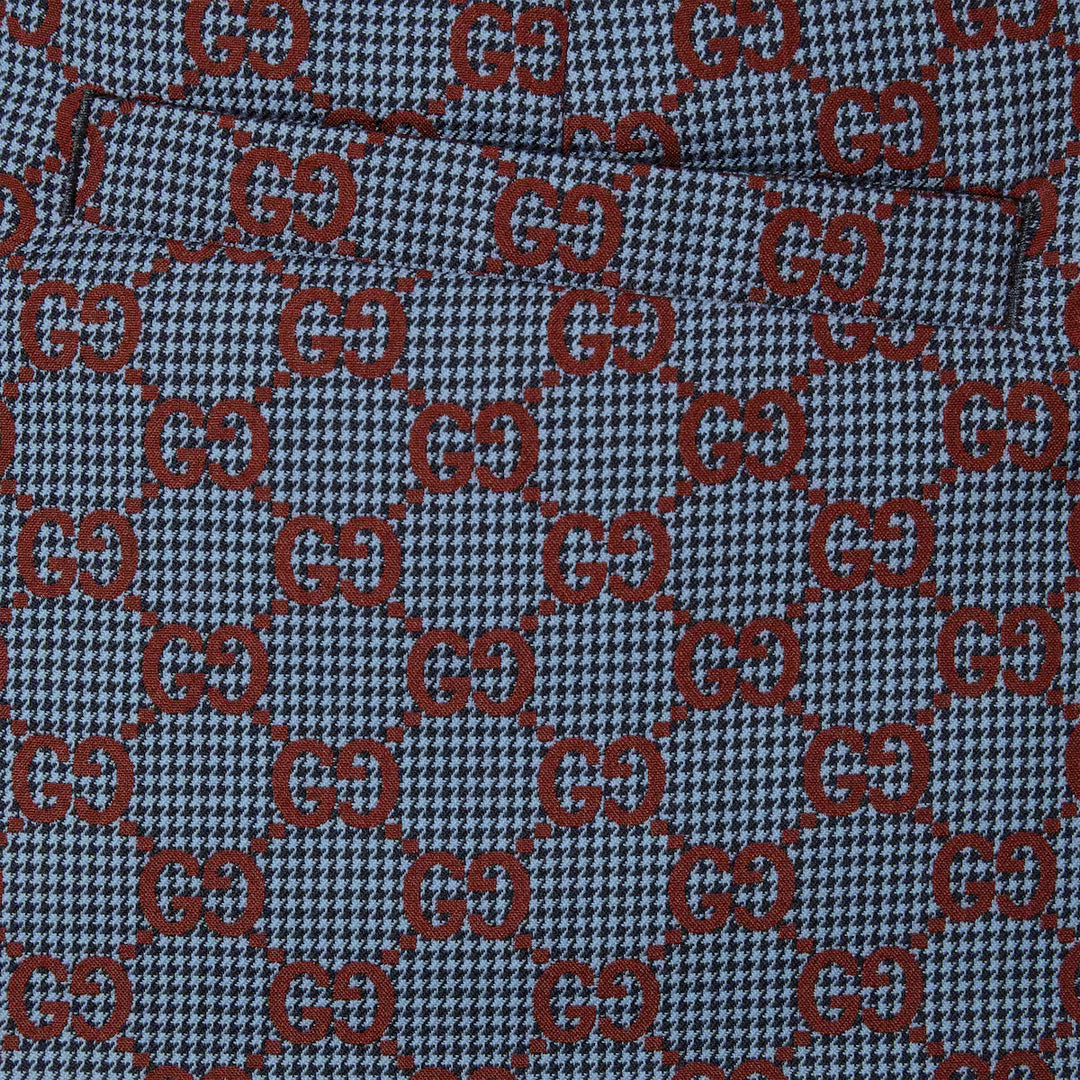 Gucci GG PIED-DE-POULE WOOL LEISURE PANTS