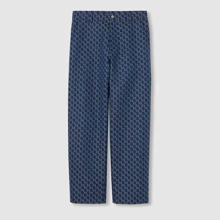 Gucci COTTON JACQUARD PANT WITH GG SHADOW