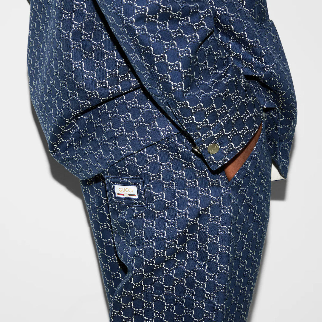 Gucci COTTON JACQUARD PANT WITH GG SHADOW