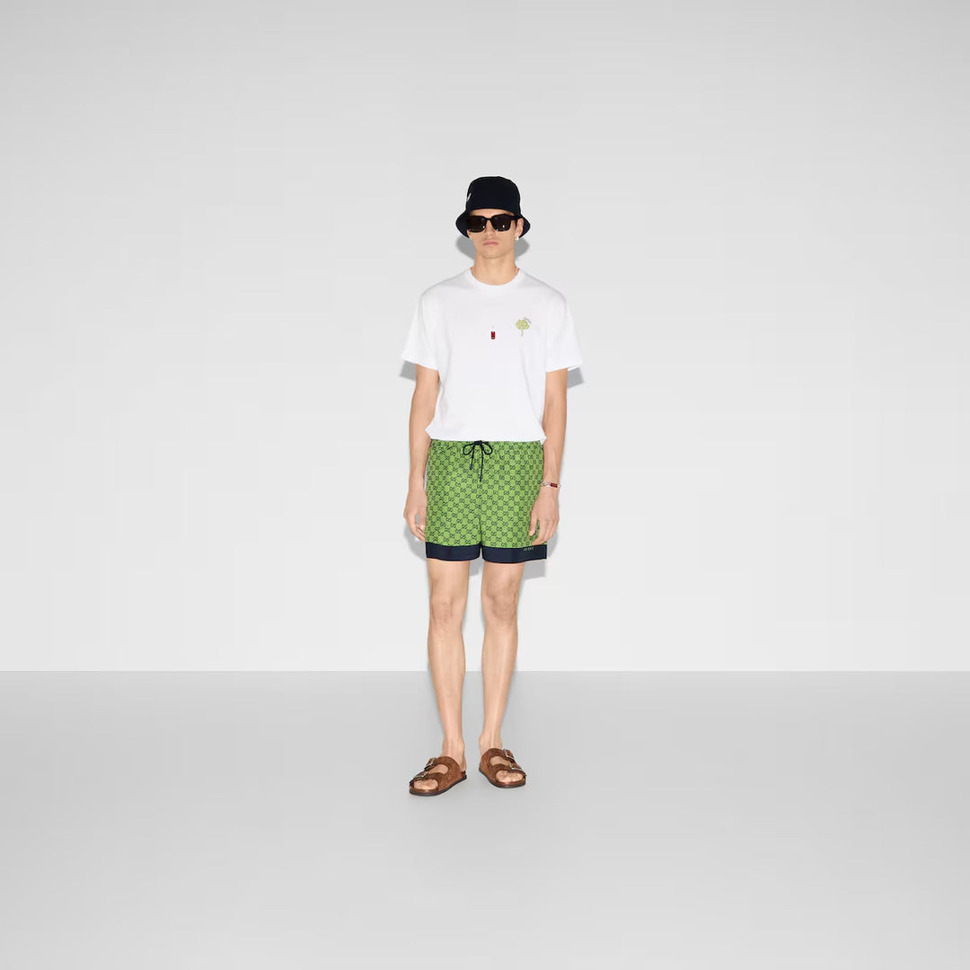 GUCCI PRINTED POPLIN TECH SWIM SHORTS