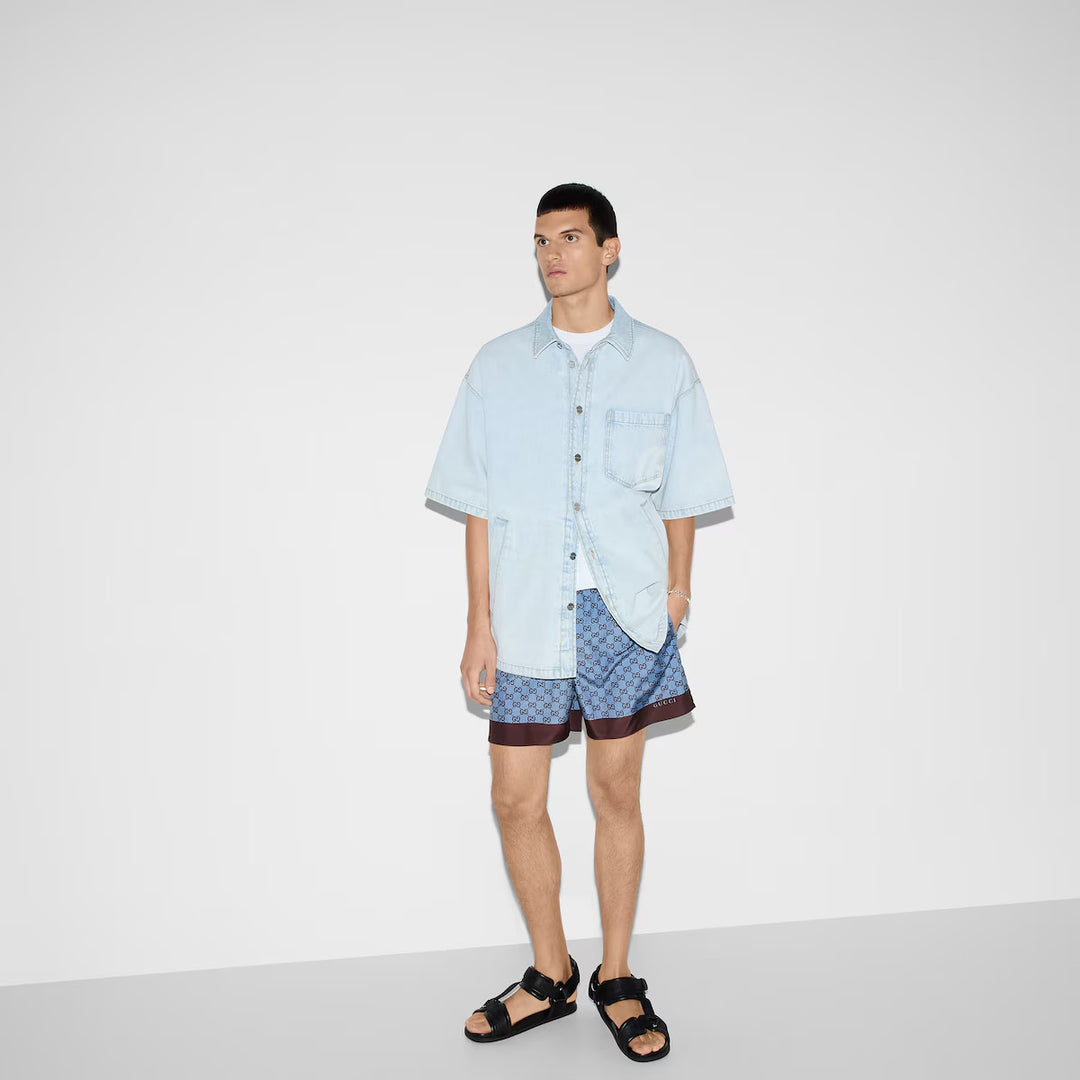 GUCCI PRINTED POPLIN TECH SWIM SHORTS