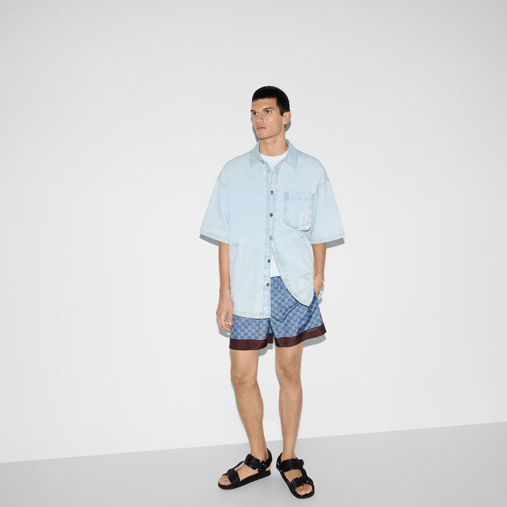 GUCCI PRINTED POPLIN TECH SWIM SHORTS