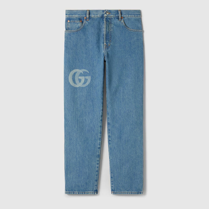 GUCCI LASERED DOUBLE G DENIM PANT