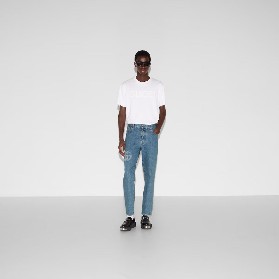 GUCCI LASERED DOUBLE G DENIM PANT