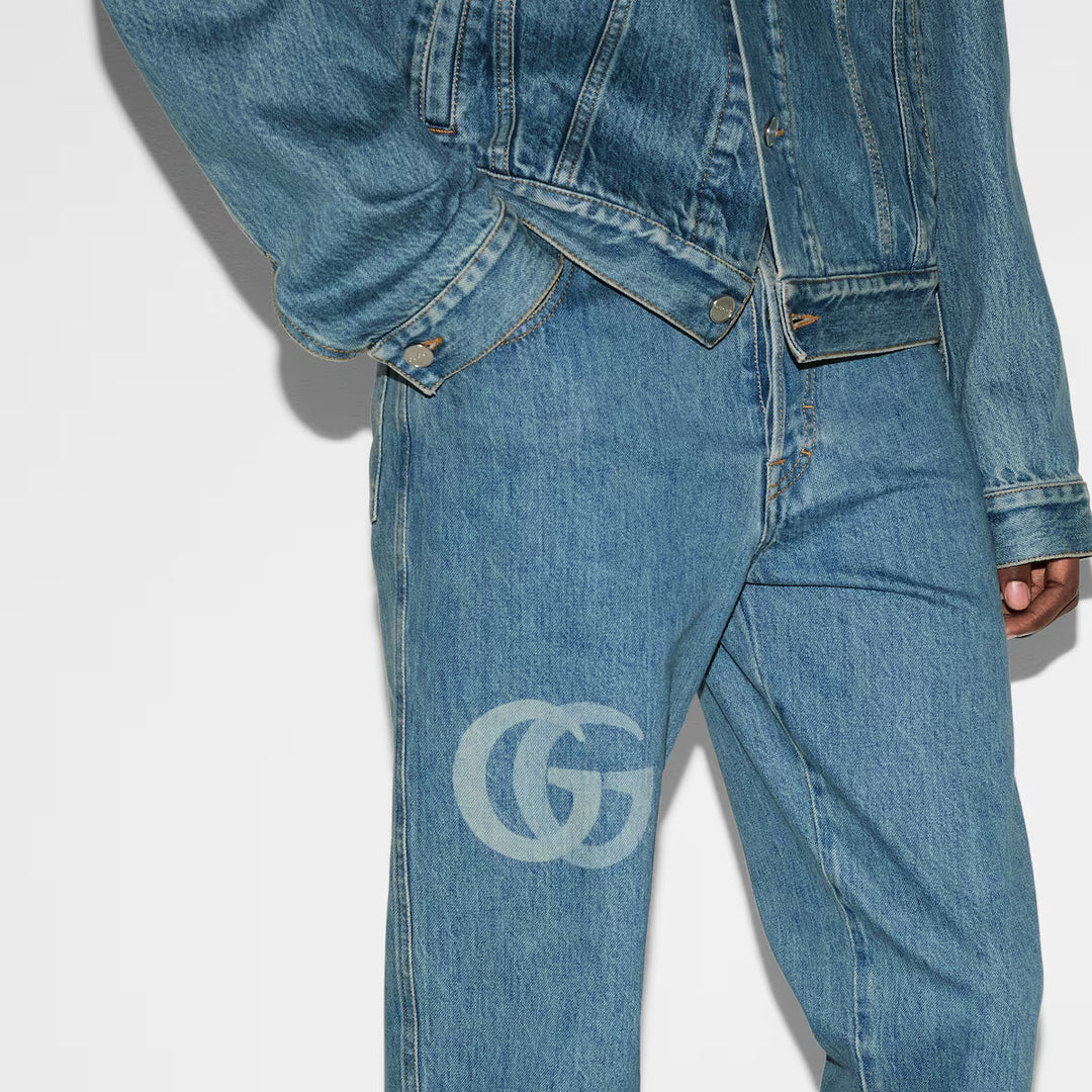 GUCCI LASERED DOUBLE G DENIM PANT