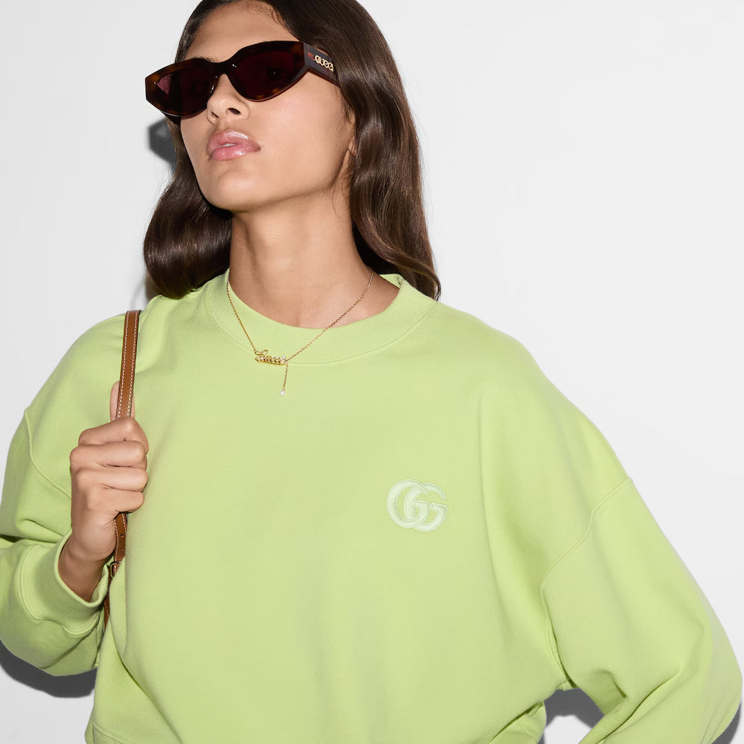 GUCCI Embroidered cotton jersey sweatshirt