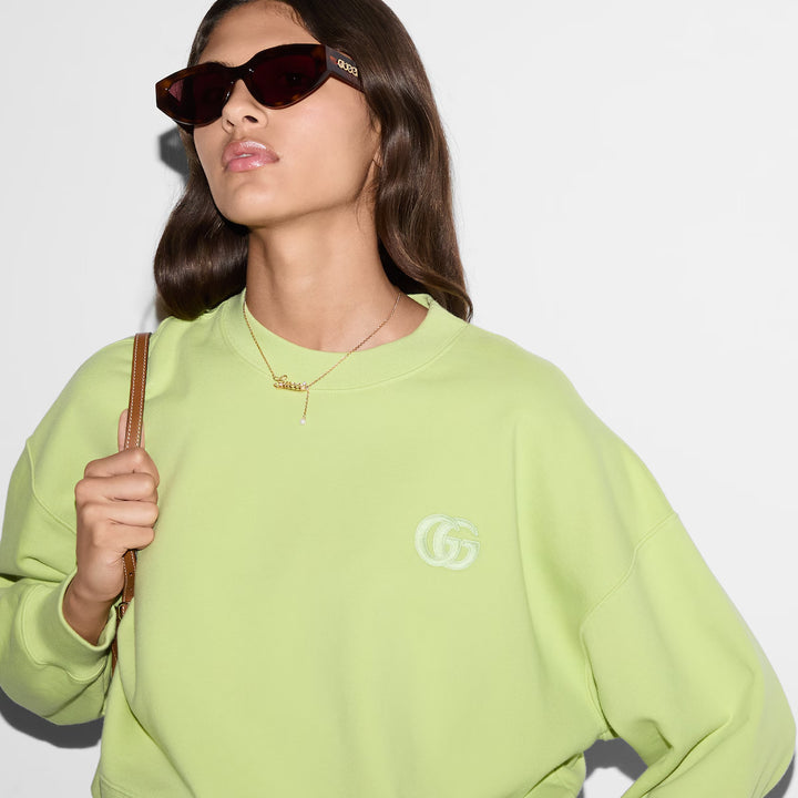 GUCCI Embroidered cotton jersey sweatshirt