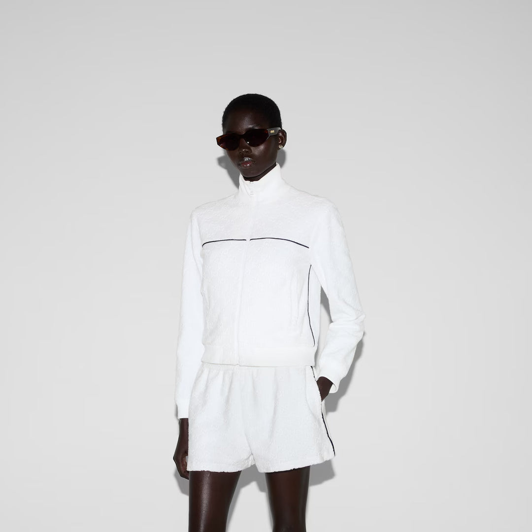GUCCI GG terrycloth cotton zip sweatshirt