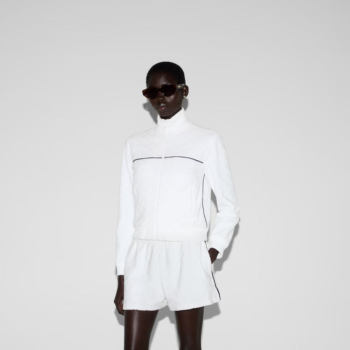 GUCCI GG terrycloth cotton zip sweatshirt