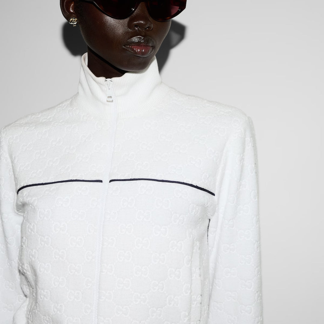 GUCCI GG terrycloth cotton zip sweatshirt