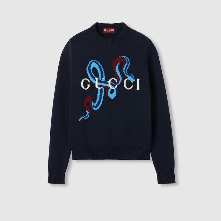 Gucci WOOL CASHMERE SWEATER WITH INTARSIA