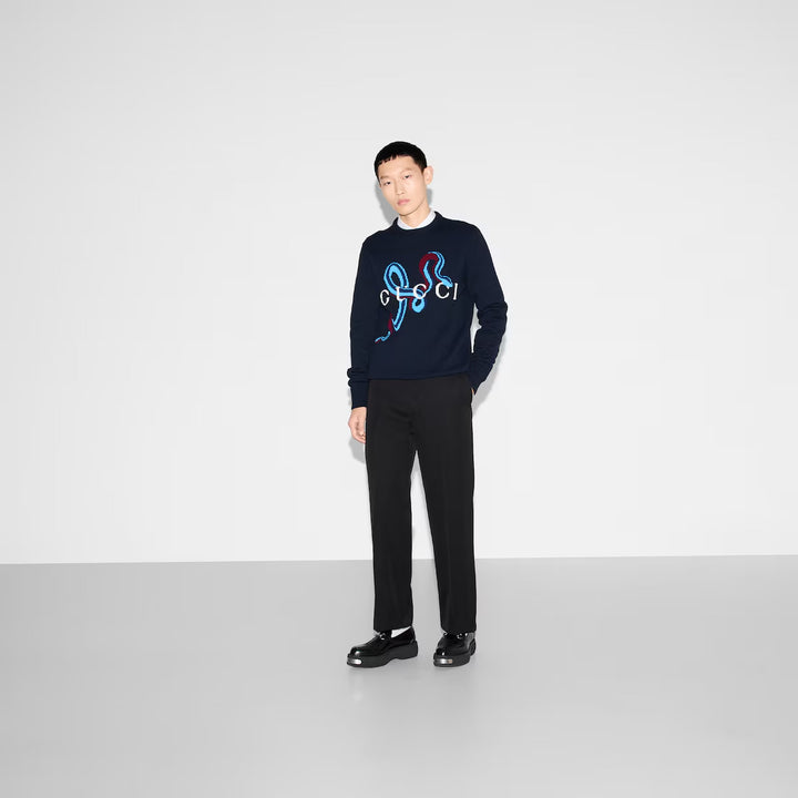 Gucci WOOL CASHMERE SWEATER WITH INTARSIA