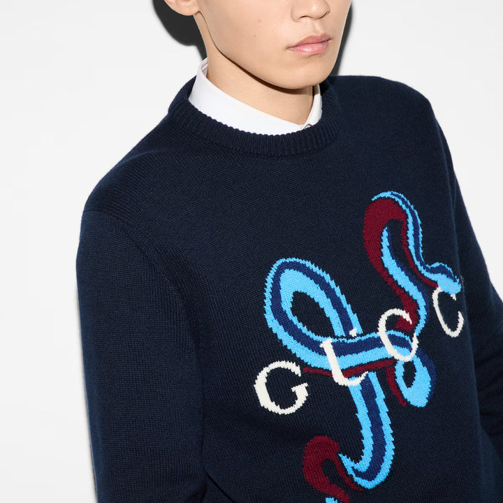 Gucci WOOL CASHMERE SWEATER WITH INTARSIA
