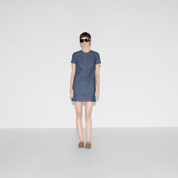 Gucci GG denim jacquard dress