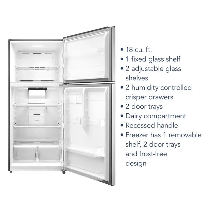 Insignia™ - 18 Cu. Ft. Top-Freezer Refrigerator with ENERGY STAR Certification - Stainless Steel