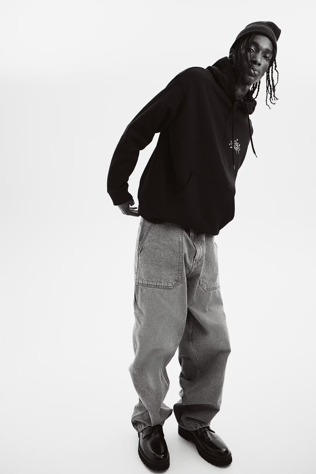 H&M Loose Fit Printed Hoodie