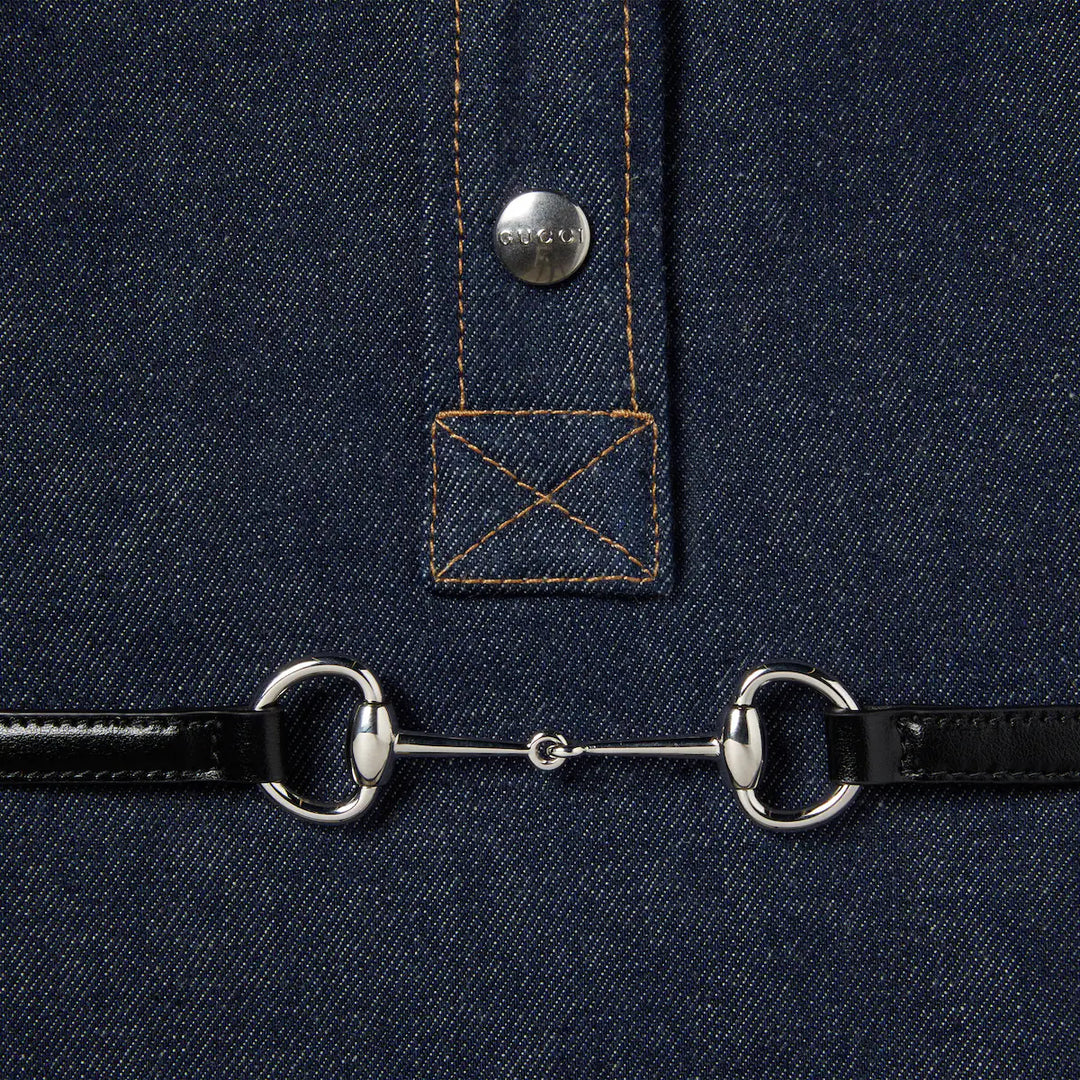 Gucci Denim mini dress with Horsebit