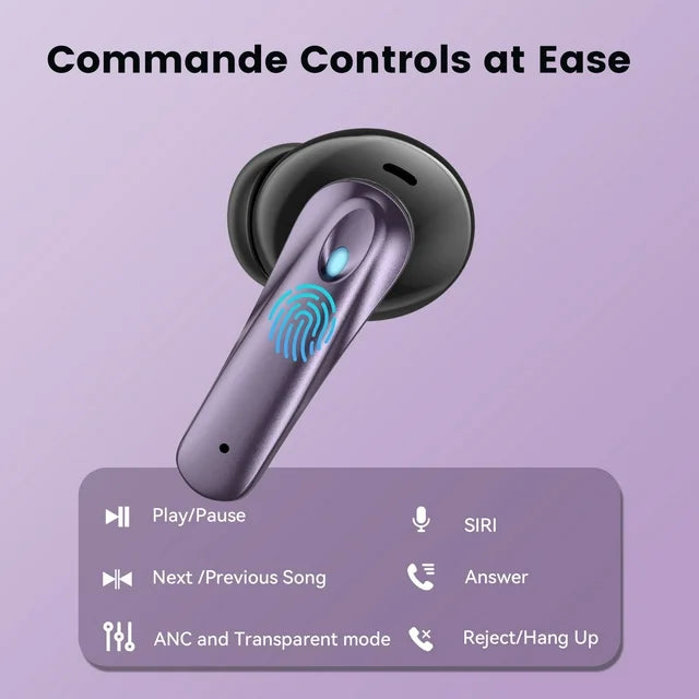 VEAT00L P91 Wireless Earbuds, Bluetooth Headphones V5.4 Stereo Ear buds with Noise Cancelling Mics, 60H Playback Mini Case with Dual LED Display, IP7 Waterproof in-Ear Earphones for Android iOS