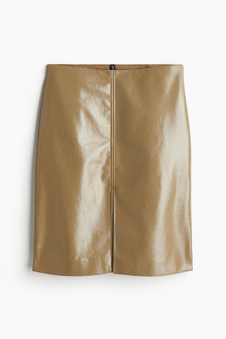 H&M Coated Pencil Skirt
