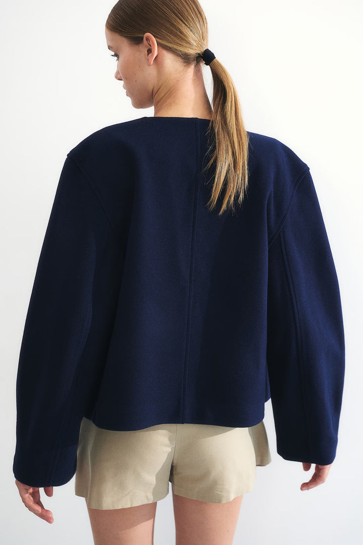 H&M Felted Jacket with Shawl Collar