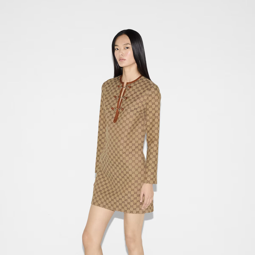 Gucci GG canvas dress with Horsebit