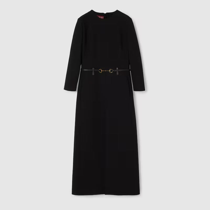 Gucci Cotton crêpe dress with Horsebit