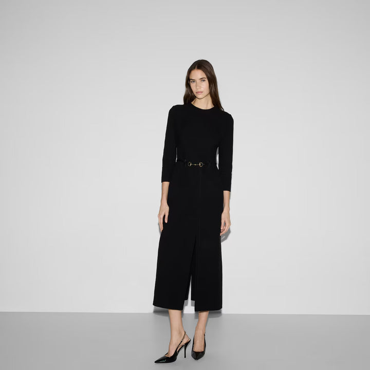 Gucci Cotton crêpe dress with Horsebit