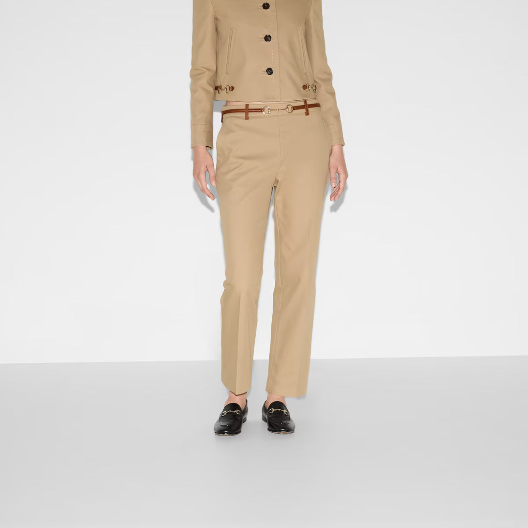Gucci Cotton drill pants with Horsebit