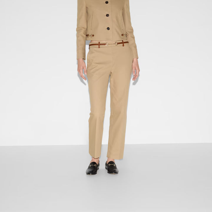 Gucci Cotton drill pants with Horsebit