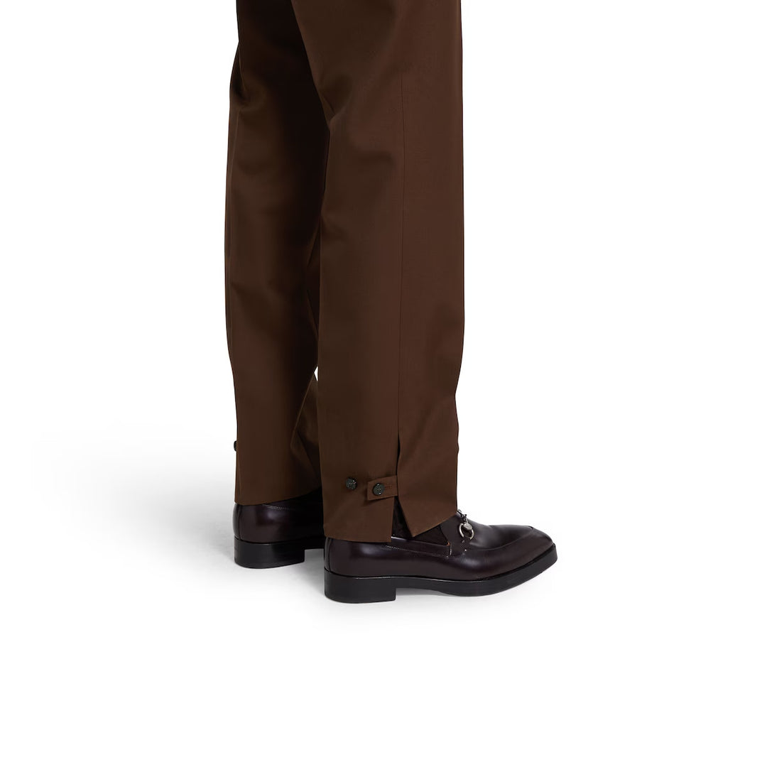 GUCCI EMBOSSED WOOL TWILL PANTS