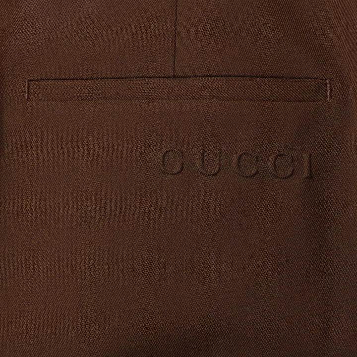 GUCCI EMBOSSED WOOL TWILL PANTS
