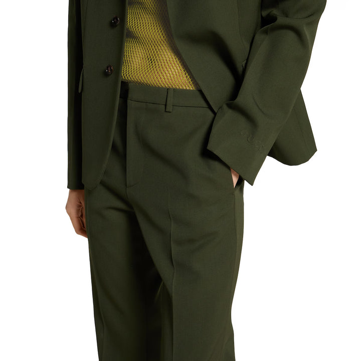 GUCCI EMBOSSED WOOL TWILL PANTS
