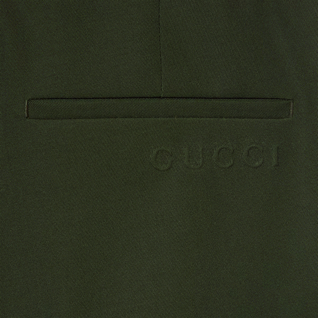 GUCCI EMBOSSED WOOL TWILL PANTS