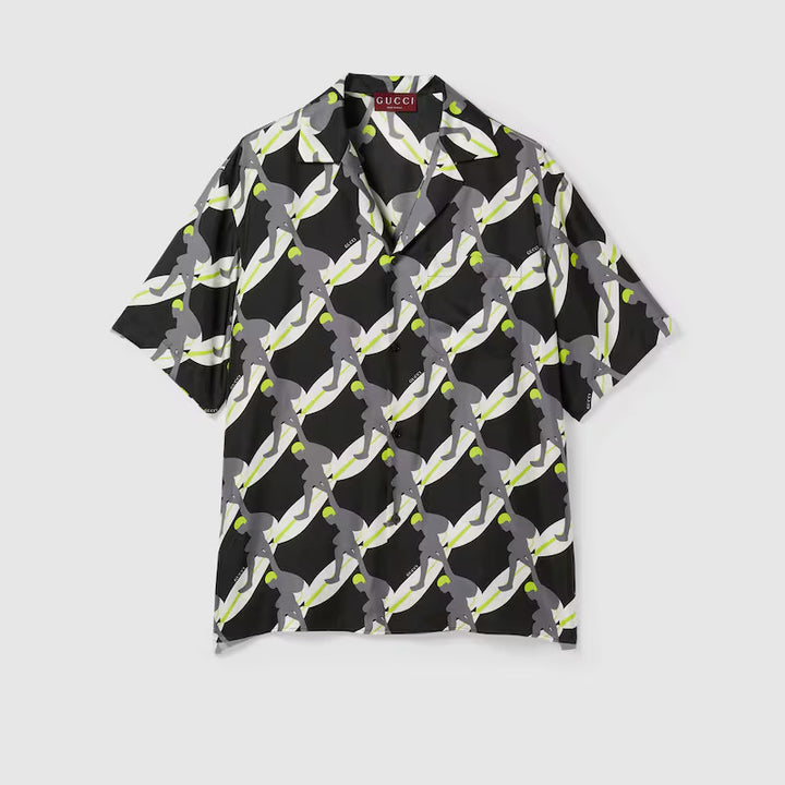 Gucci PRINTED SILK BOWLING SHIRT