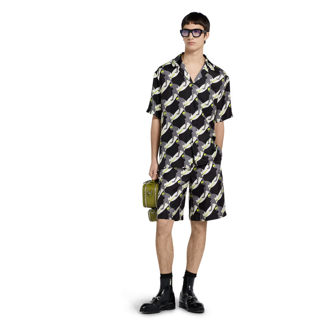 Gucci PRINTED SILK BOWLING SHIRT