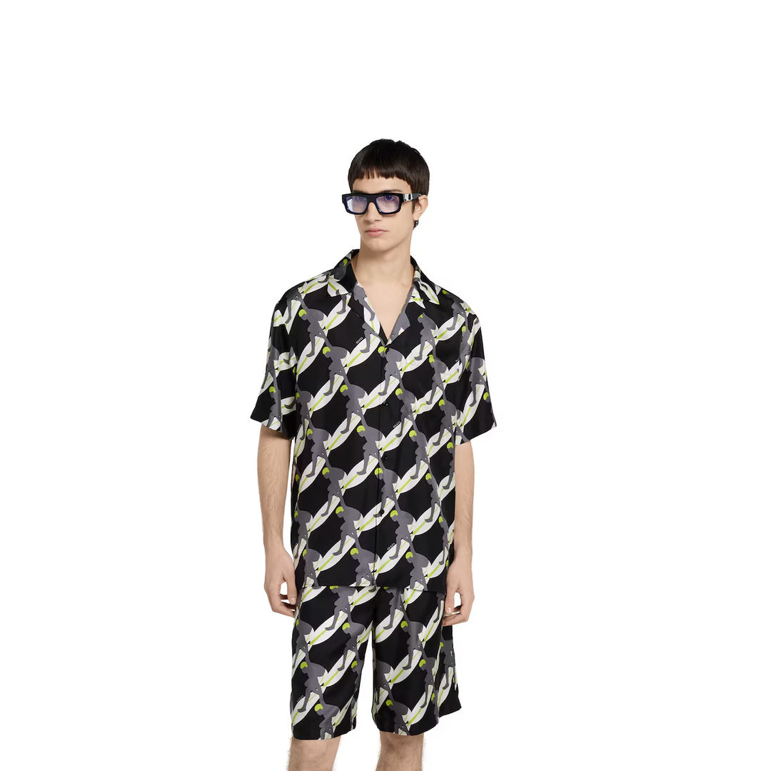 Gucci PRINTED SILK BOWLING SHIRT