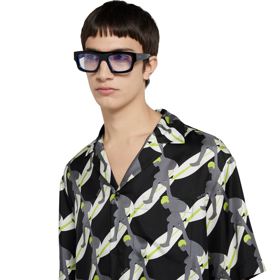 Gucci PRINTED SILK BOWLING SHIRT