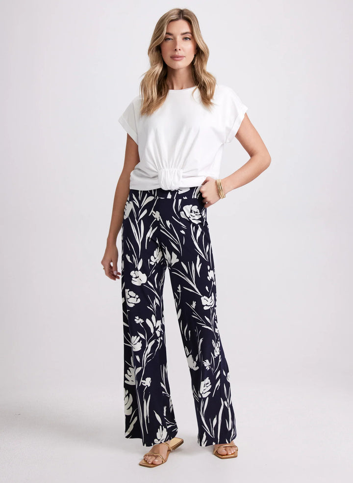 LAURA Wide-Leg Floral Print Pants