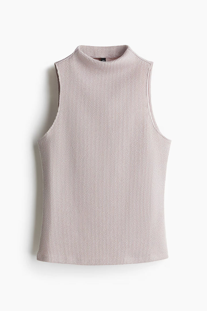 H&M Glittery Mock Turtleneck Sleeveless Top