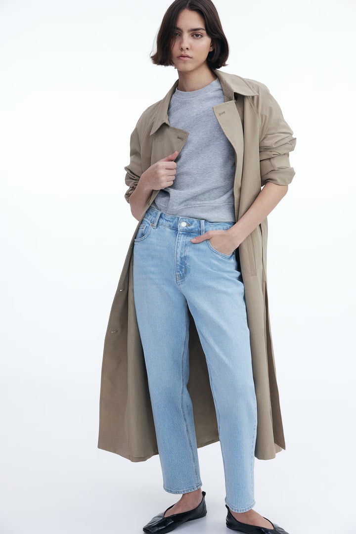 H&M High Rise Slim Straight Ankle Jeans