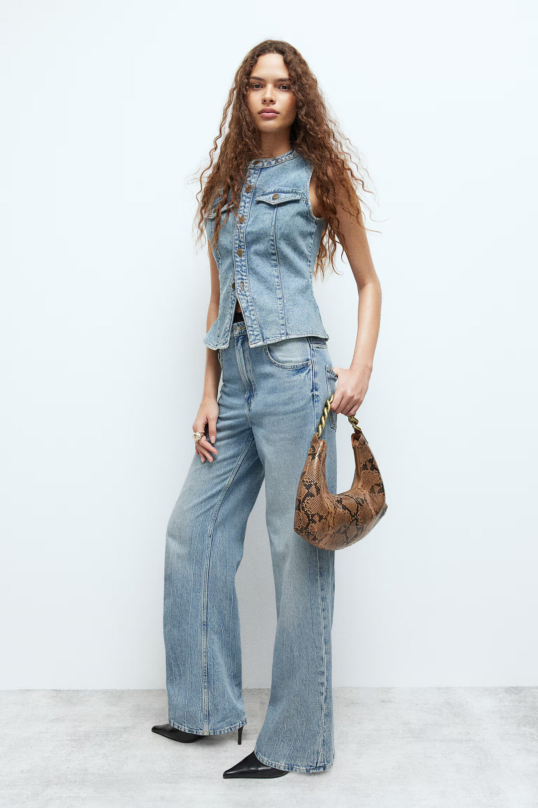 H&M Bleecker High Rise Wide Leg Jeans