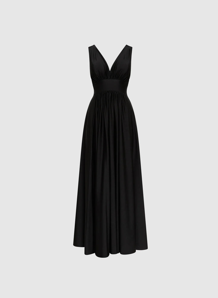 LAURA Sleeveless Plunging Neckline Dress