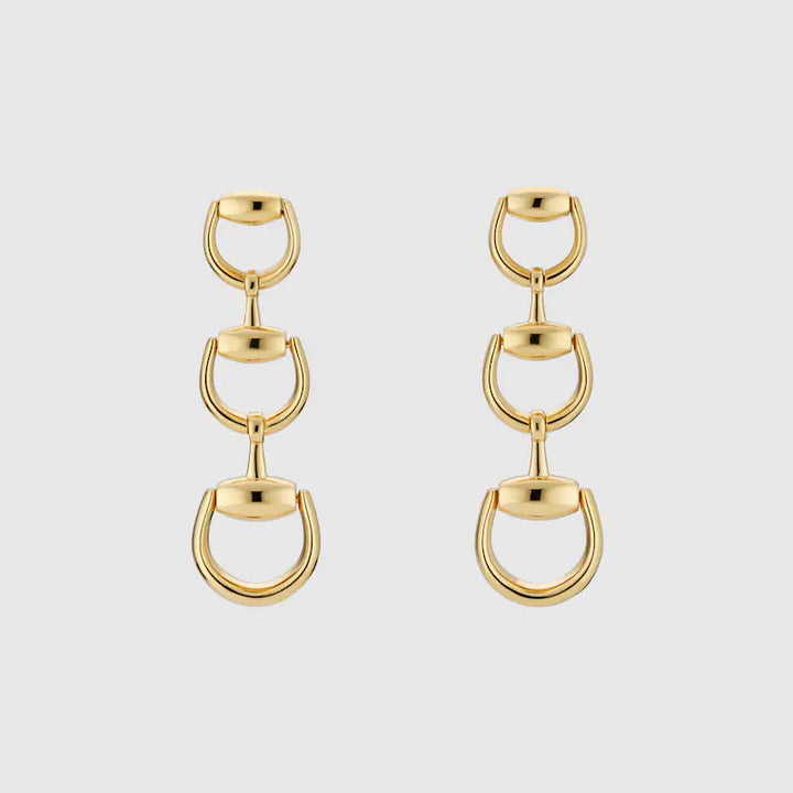 GUCCI HORSEBIT 18K DROP EARRINGS