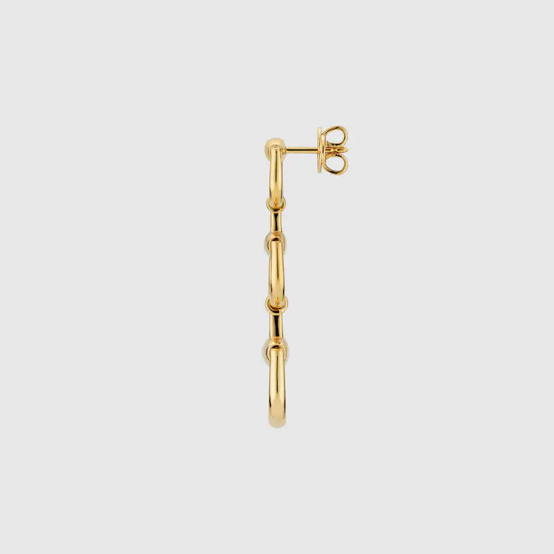 GUCCI HORSEBIT 18K DROP EARRINGS