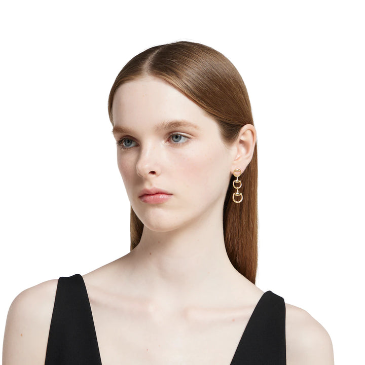 GUCCI HORSEBIT 18K DROP EARRINGS